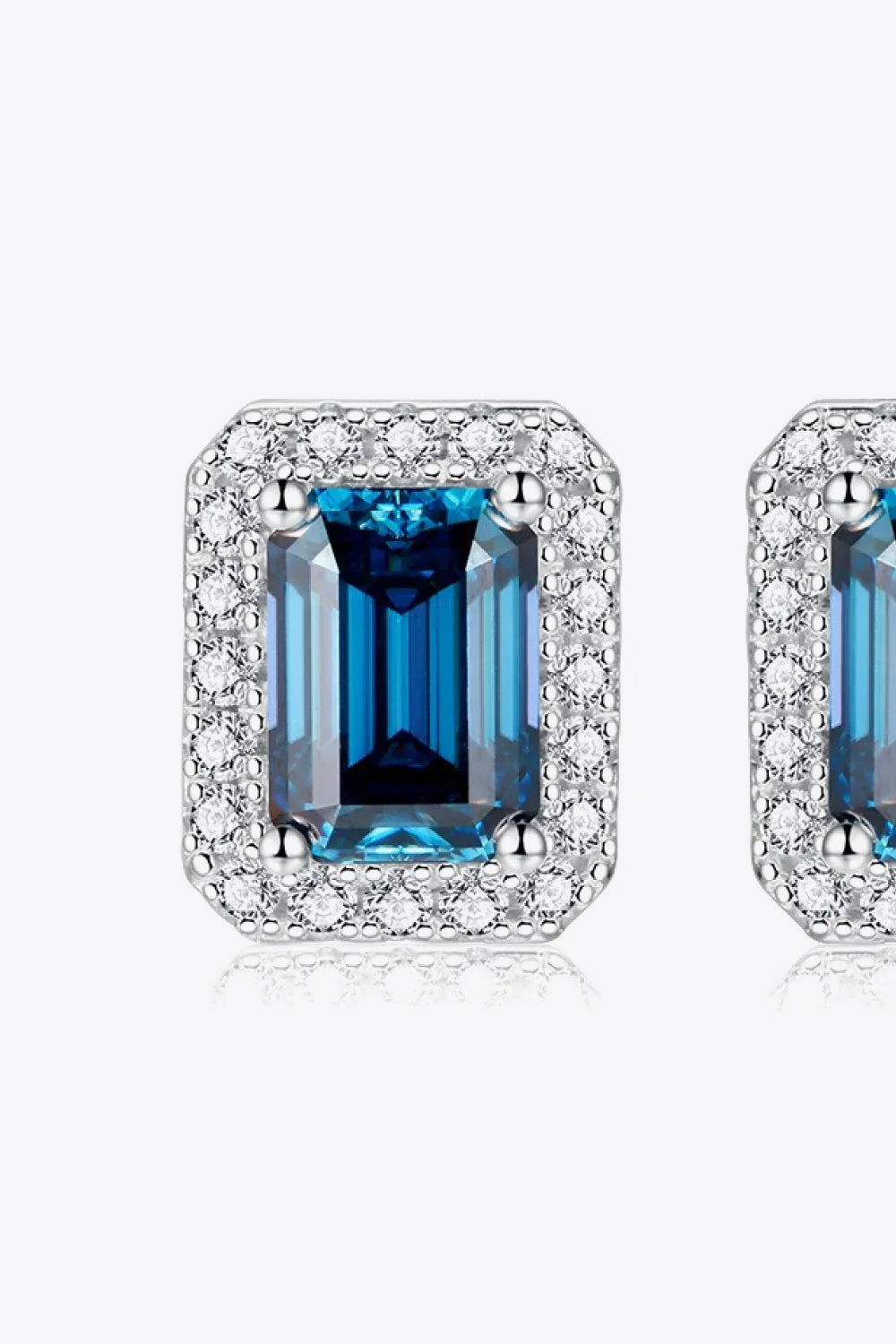 2 Carat Moissanite Stud Earrings in Indigo - VAleG