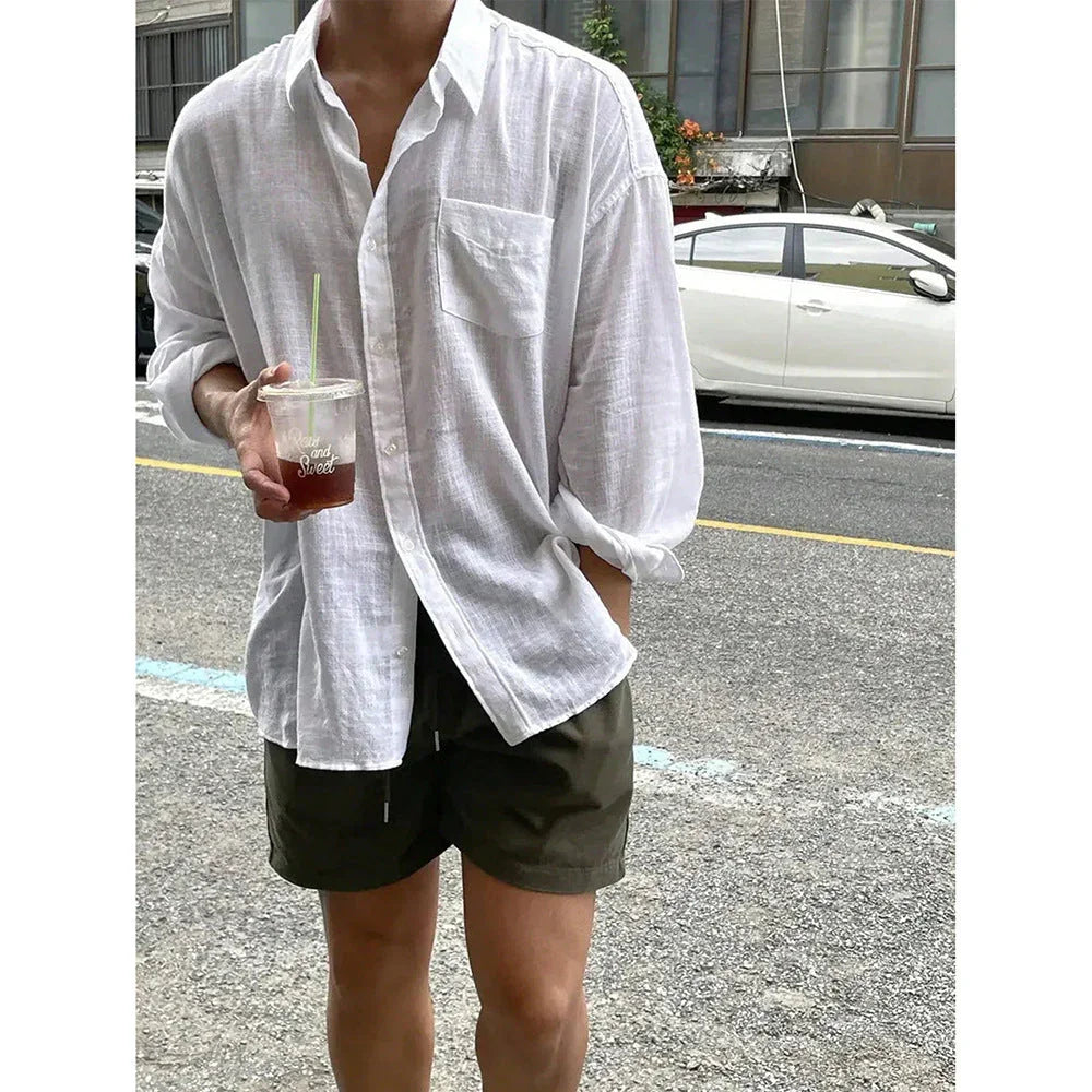 Korean Style Breathable Long Sleeves Shirt - VAleG