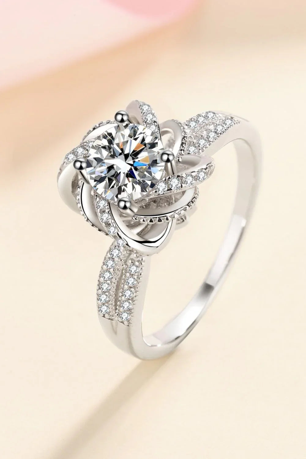 1 Carat Moissanite 925 Sterling Silver Ring - VAleG