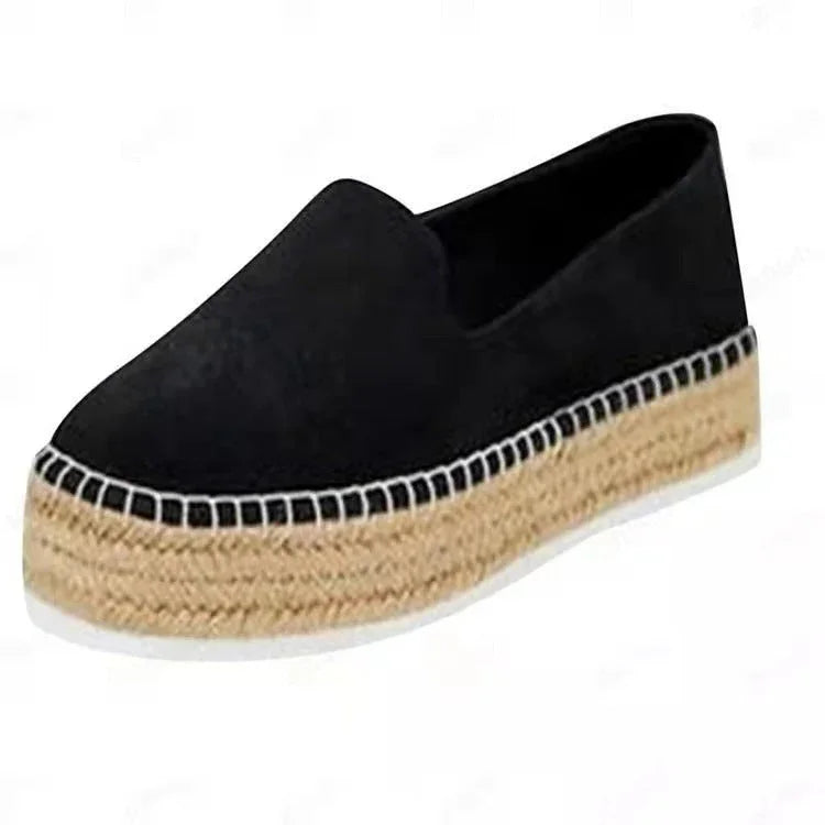 Hemp Rope Woven Women's Shoes Plus Size Platform Casual Pumps - VAleG
