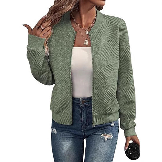 Zipper Pocket Comfort And Casual Women's Long Sleeve Jacket - VAleG