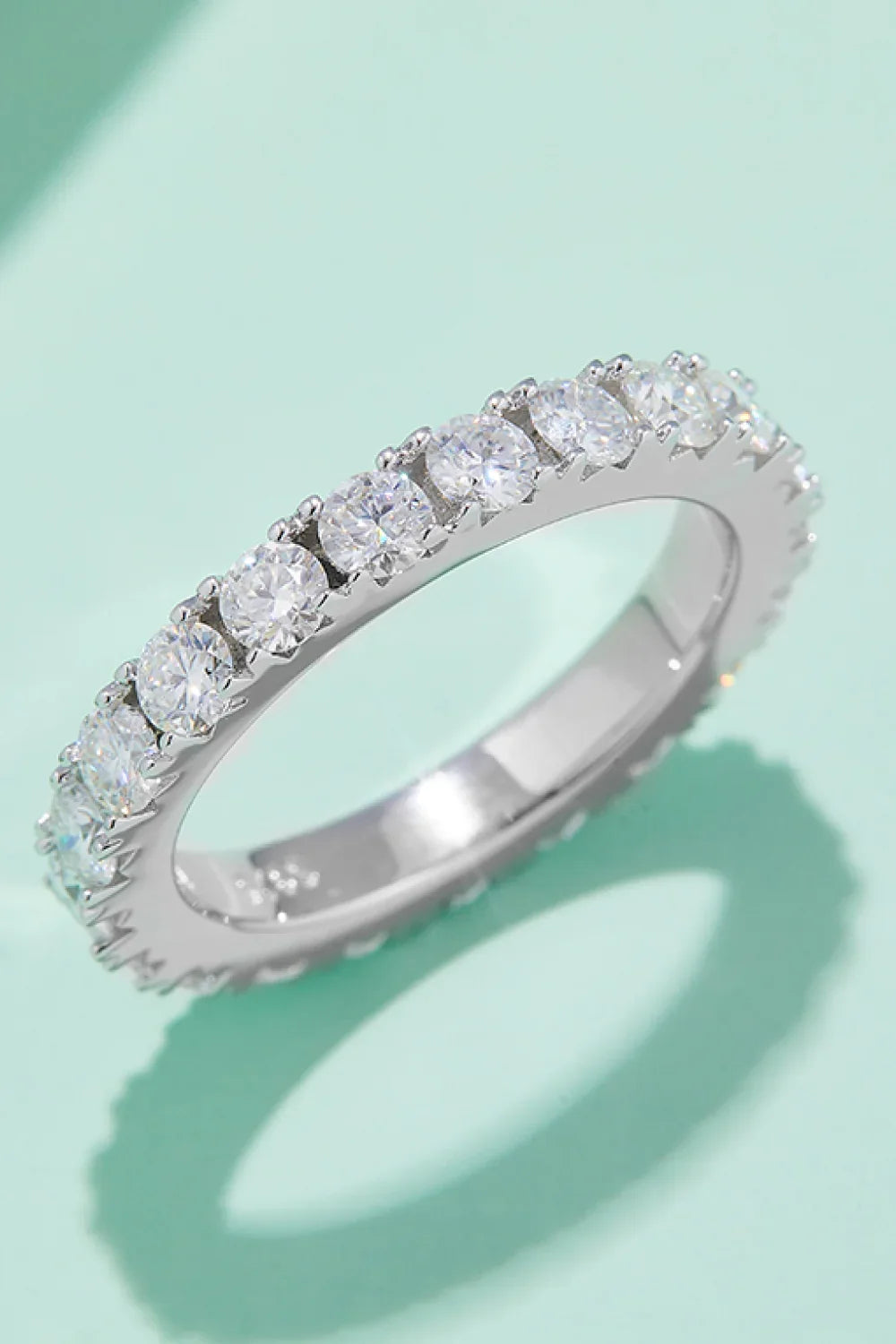 2.3 Carat Moissanite 925 Sterling Silver Eternity Ring - VAleG