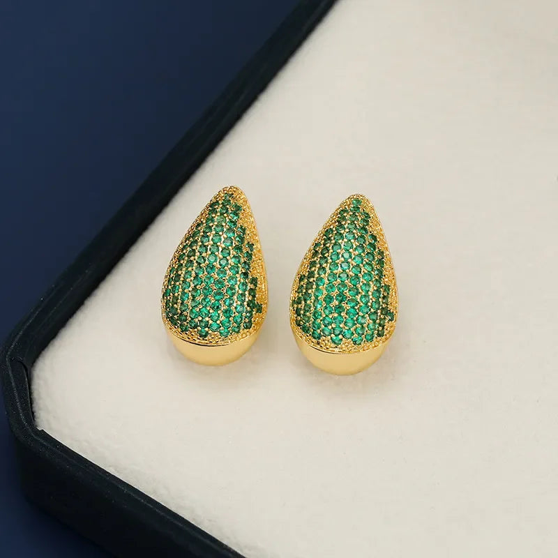 18K Gold-Plated Zircon Teardrop Earring - VAleG