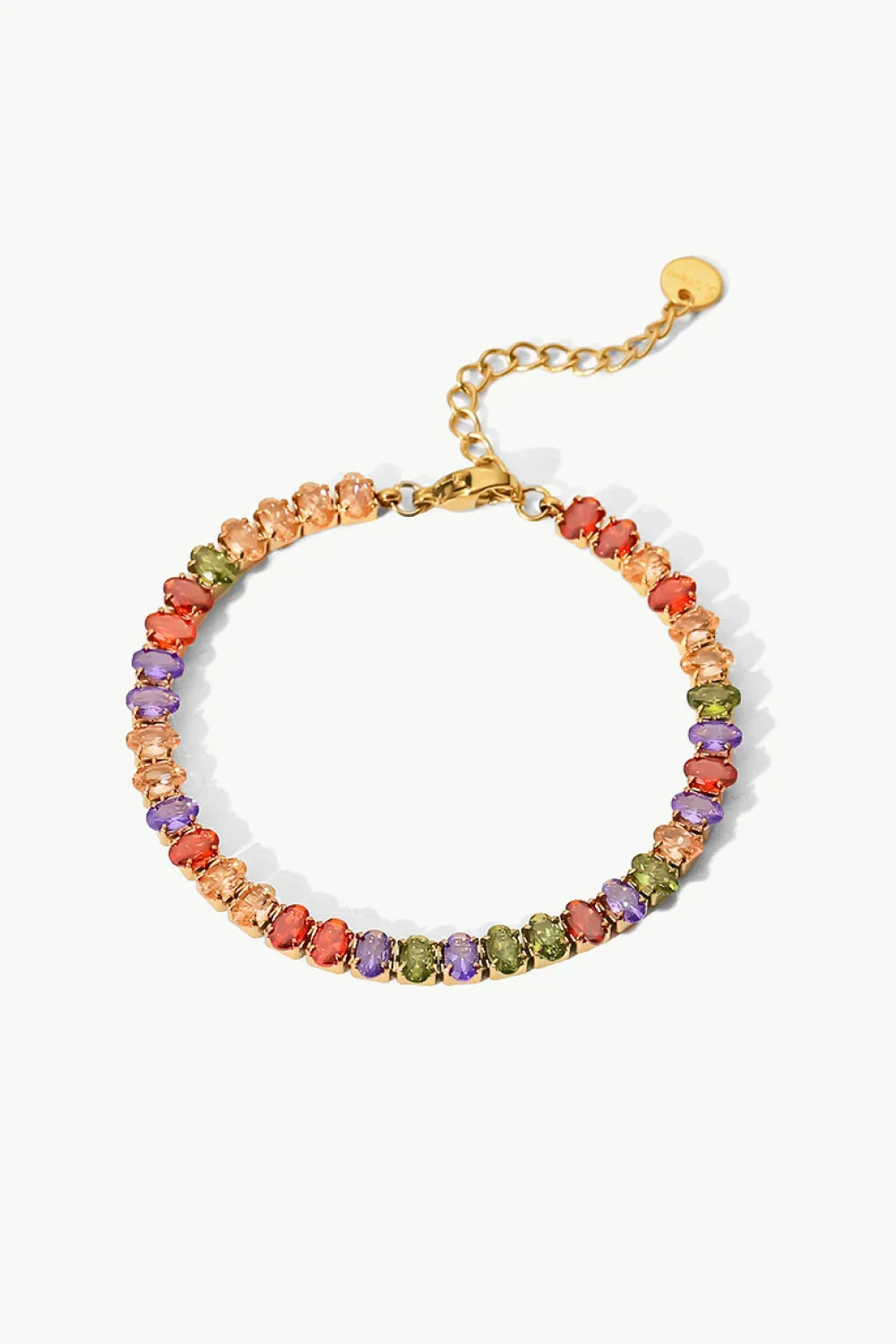 18K Gold Plated Multicolored Zircon Bracelet - VAleG