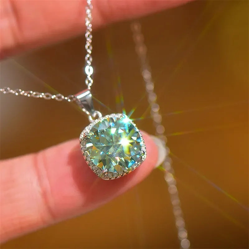 5 Carat Moissanite 925 Sterling Silver Pendant Necklace - VAleG