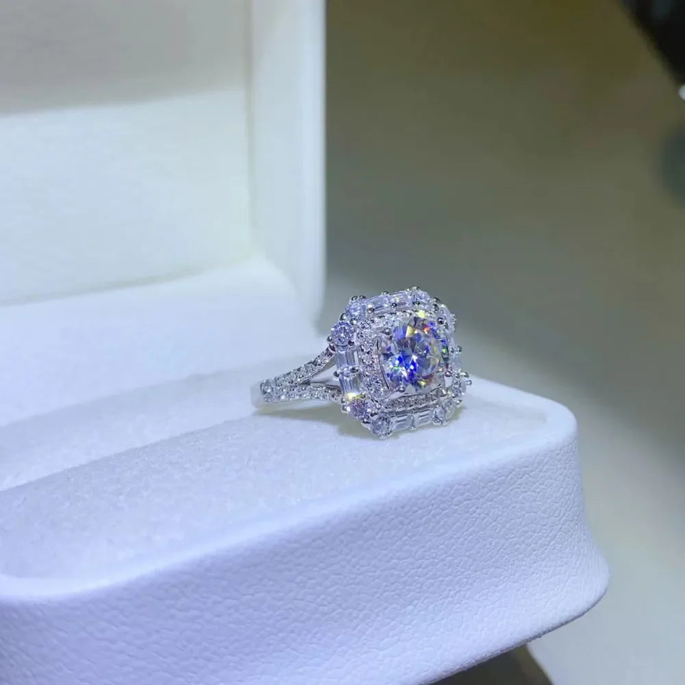 1 Carat Moissanite 925 Sterling Silver Ring - VAleG