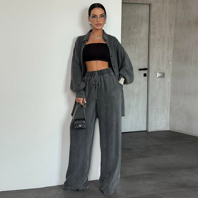 Completo denim casual da donna