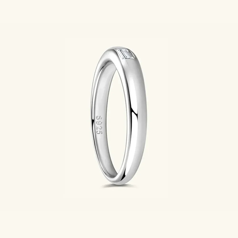 925 Sterling Silver Inlaid Moissanite Ring - VAleG