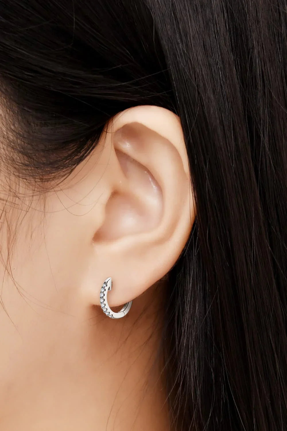 Moissanite 925 Sterling Silver Huggie Earrings - VAleG