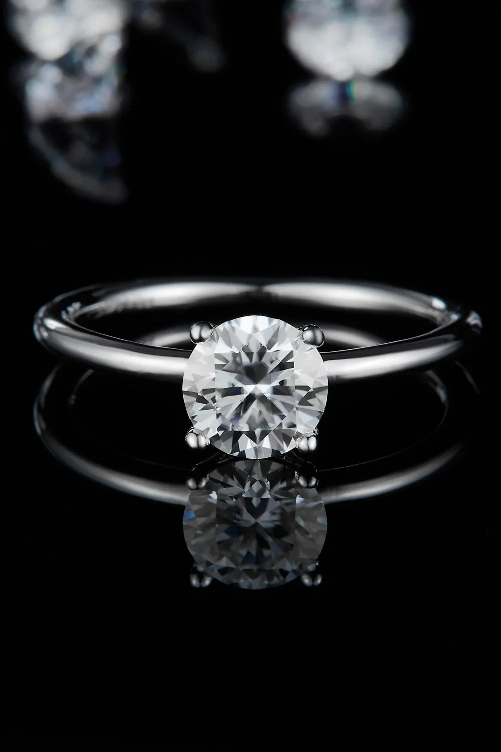 1 Carat Moissanite 925 Sterling Silver Solitaire Ring - VAleG