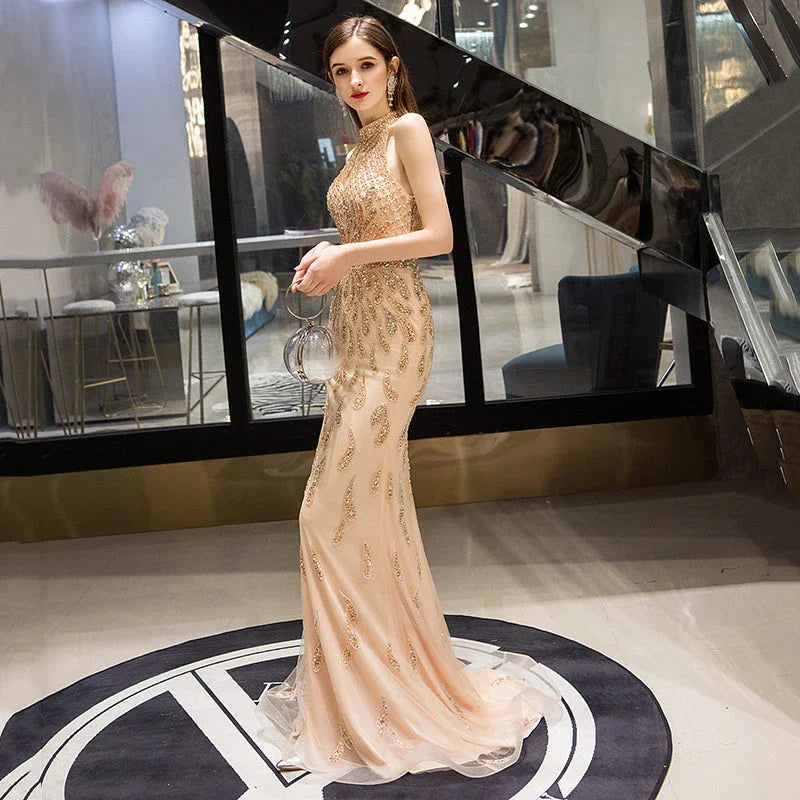 Temperament Fishtail Long Neck Thin Dress - VAleG