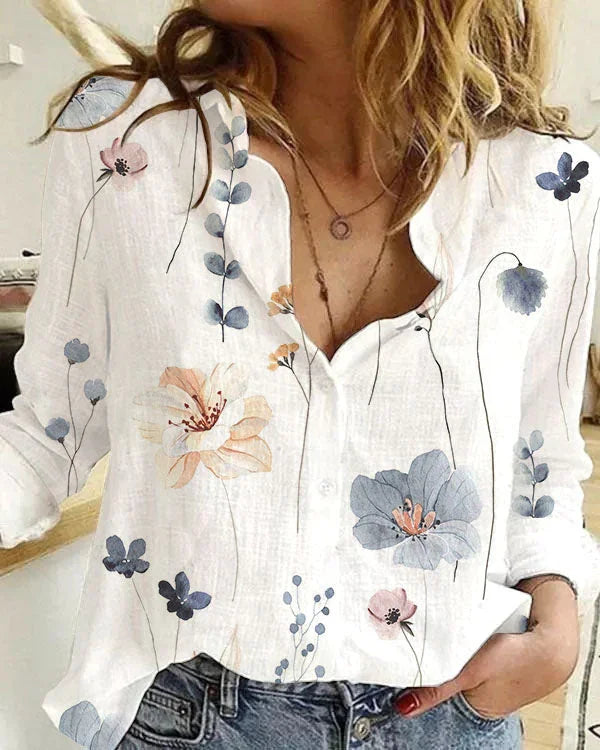 Loose V-neck blouse - VAleG