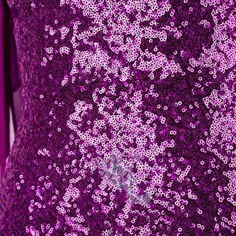 One Shoulder Fishtail Sequin Slim Fit Evening Dress - VAleG