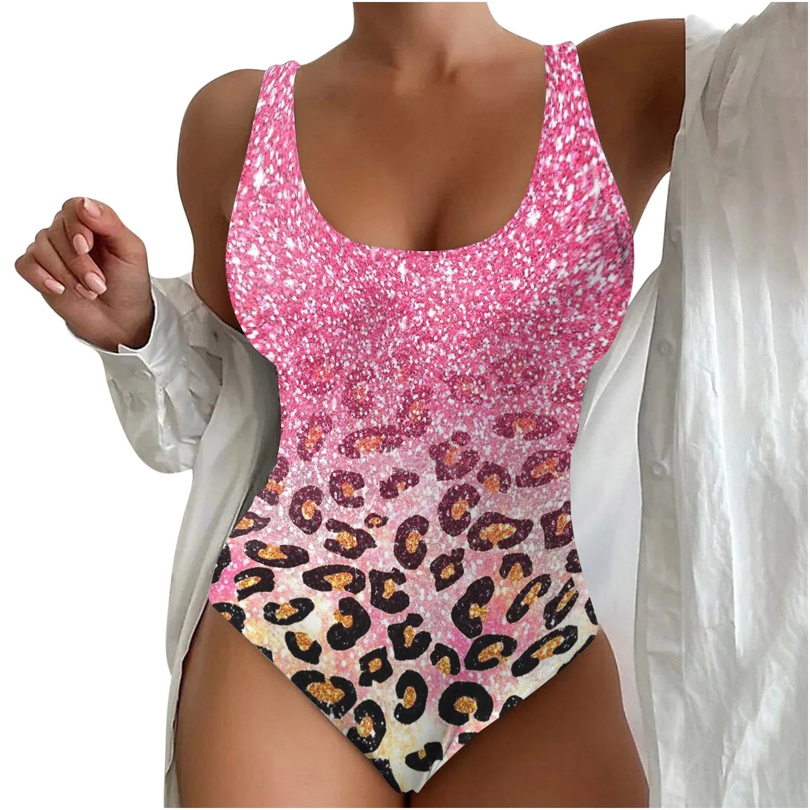 Women's Seaside Beach Swimsuit 3D Contrast Color One-piece Swimsuit - VAleG
