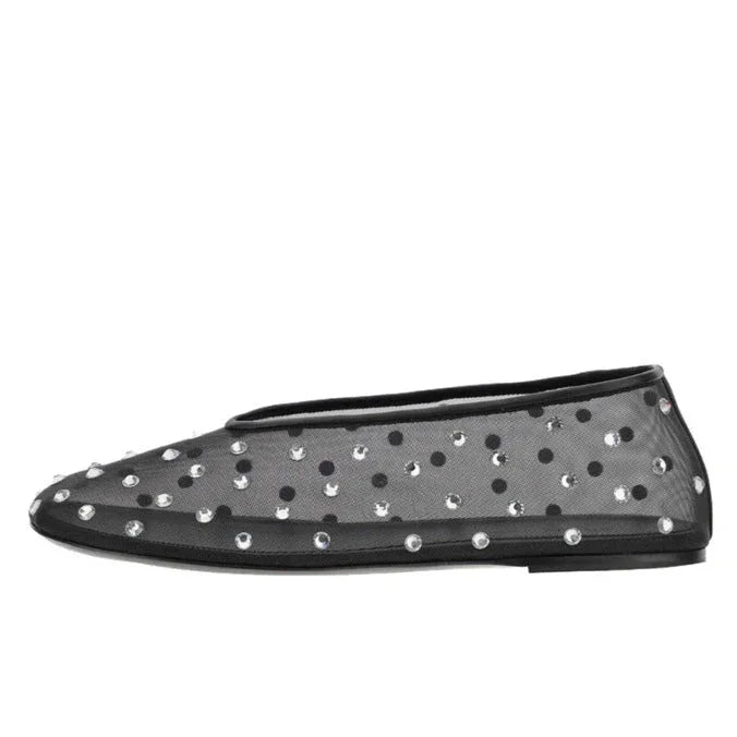 Fashionable Round Toe Rhinestone Mary Jane Shoes Women - VAleG