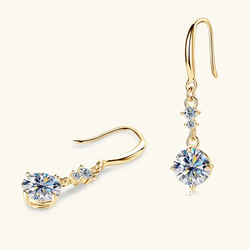 2 Carat Moissanite 925 Sterling Silver Earrings - VAleG