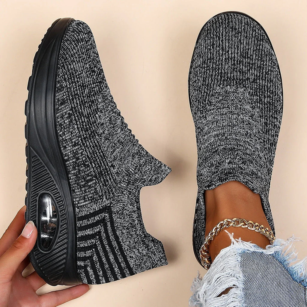 Plus Size Sports Women's Shoes Breathable Fly-knit Socks Shoes Slip-on Lazy Shoes - VAleG