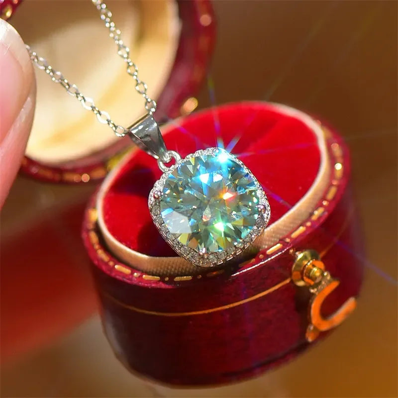 5 Carat Moissanite 925 Sterling Silver Pendant Necklace - VAleG