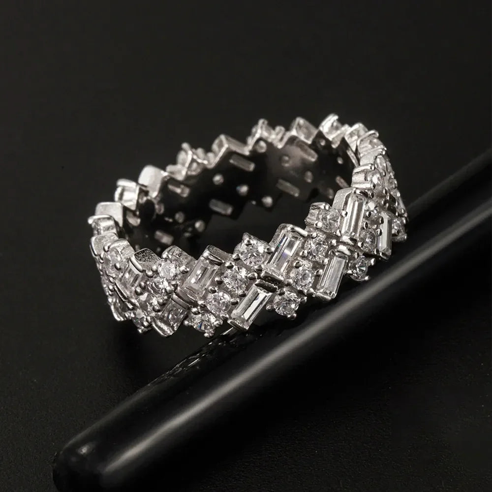 Inlaid Zircon 925 Sterling Silver Ring - VAleG
