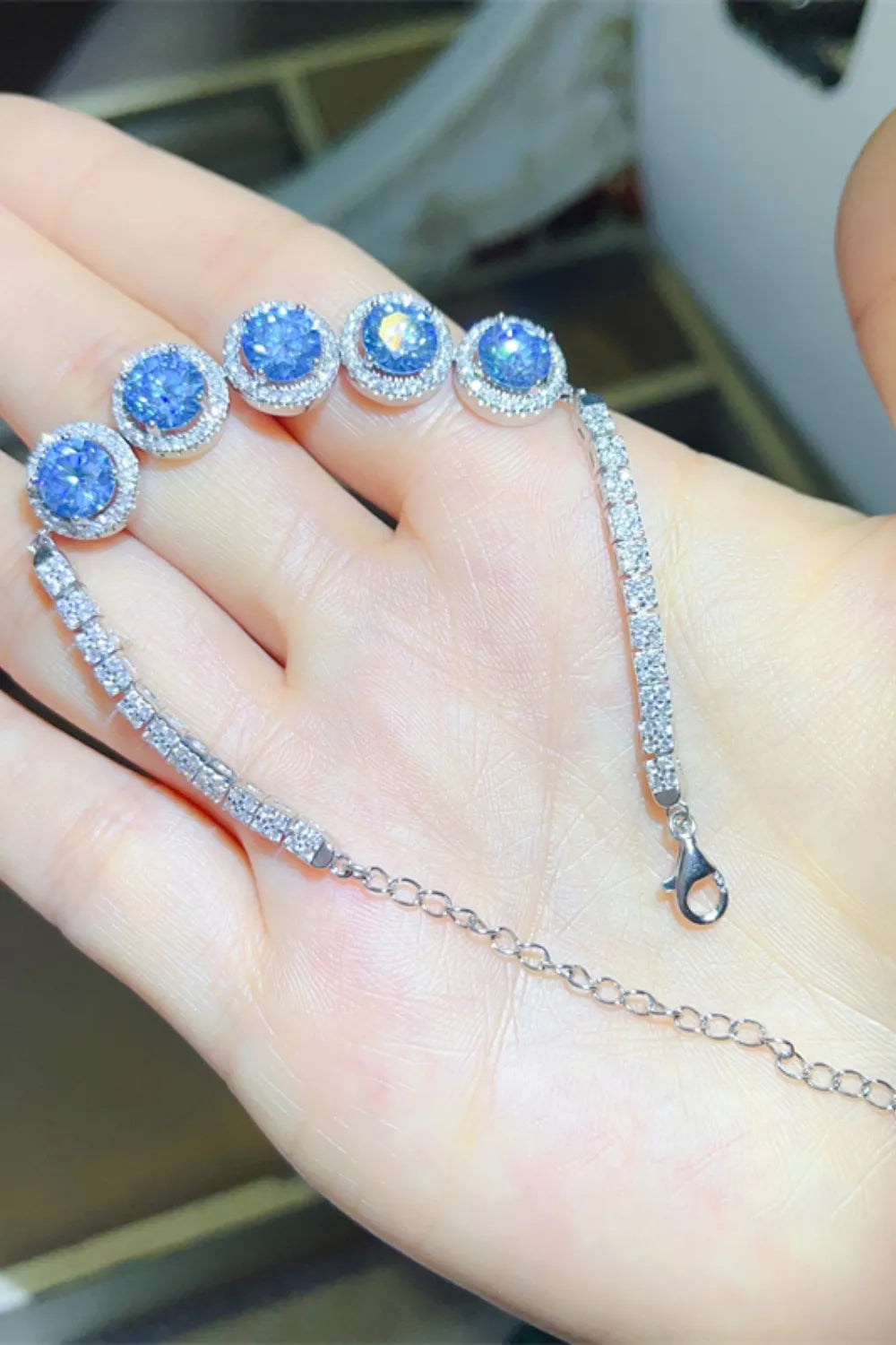 5 Carat Moissanite 925 Sterling Silver Bracelet - VAleG