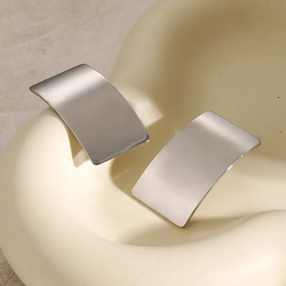 Stainless Steel Rectangle Earring - VAleG