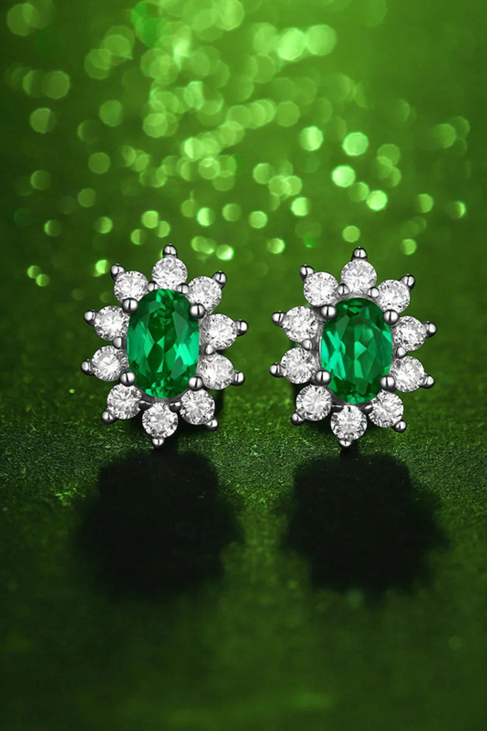1 Carat Lab-Grown Emerald Stud Earrings - VAleG