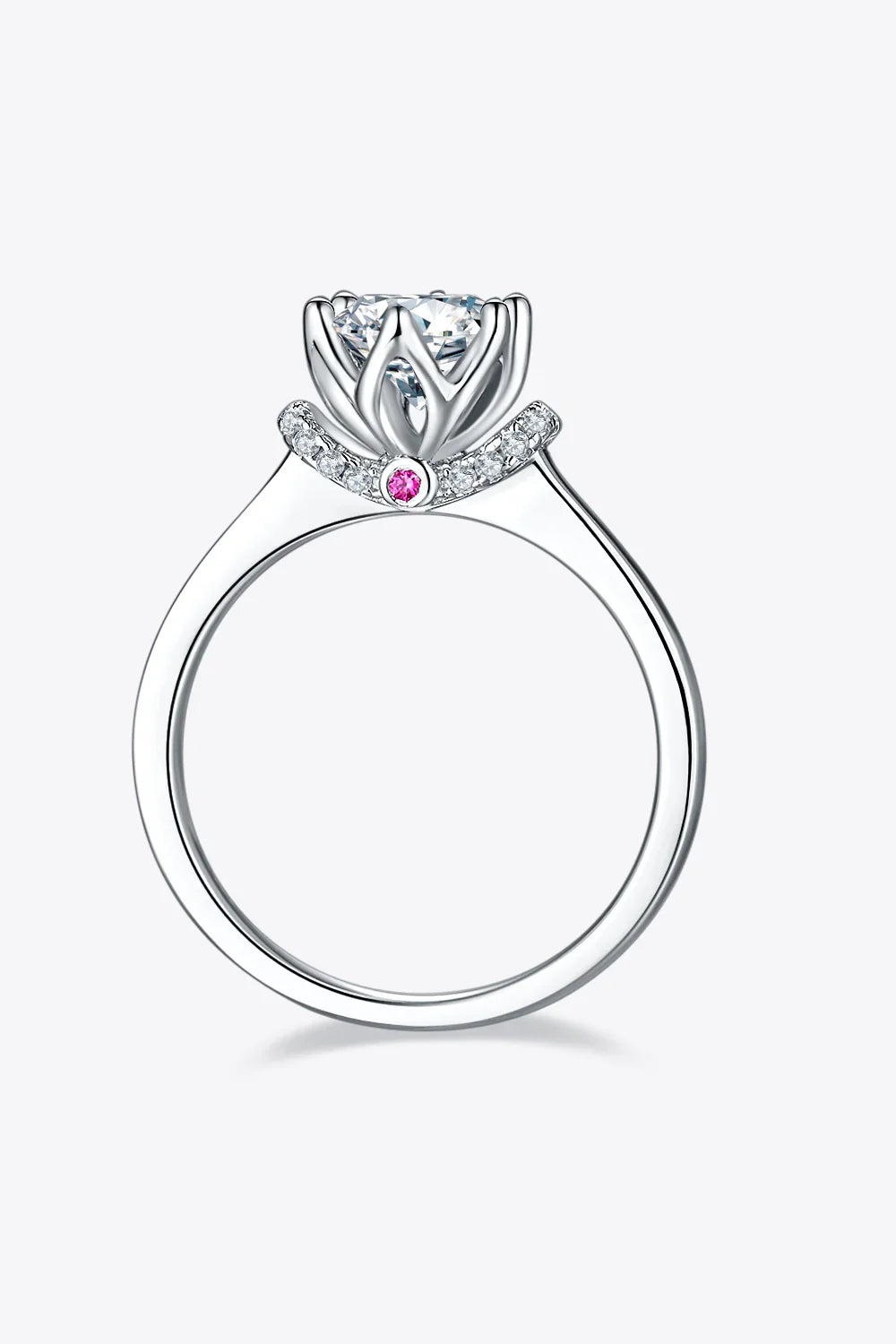 1 Carat Moissanite 925 Sterling Silver Ring - VAleG