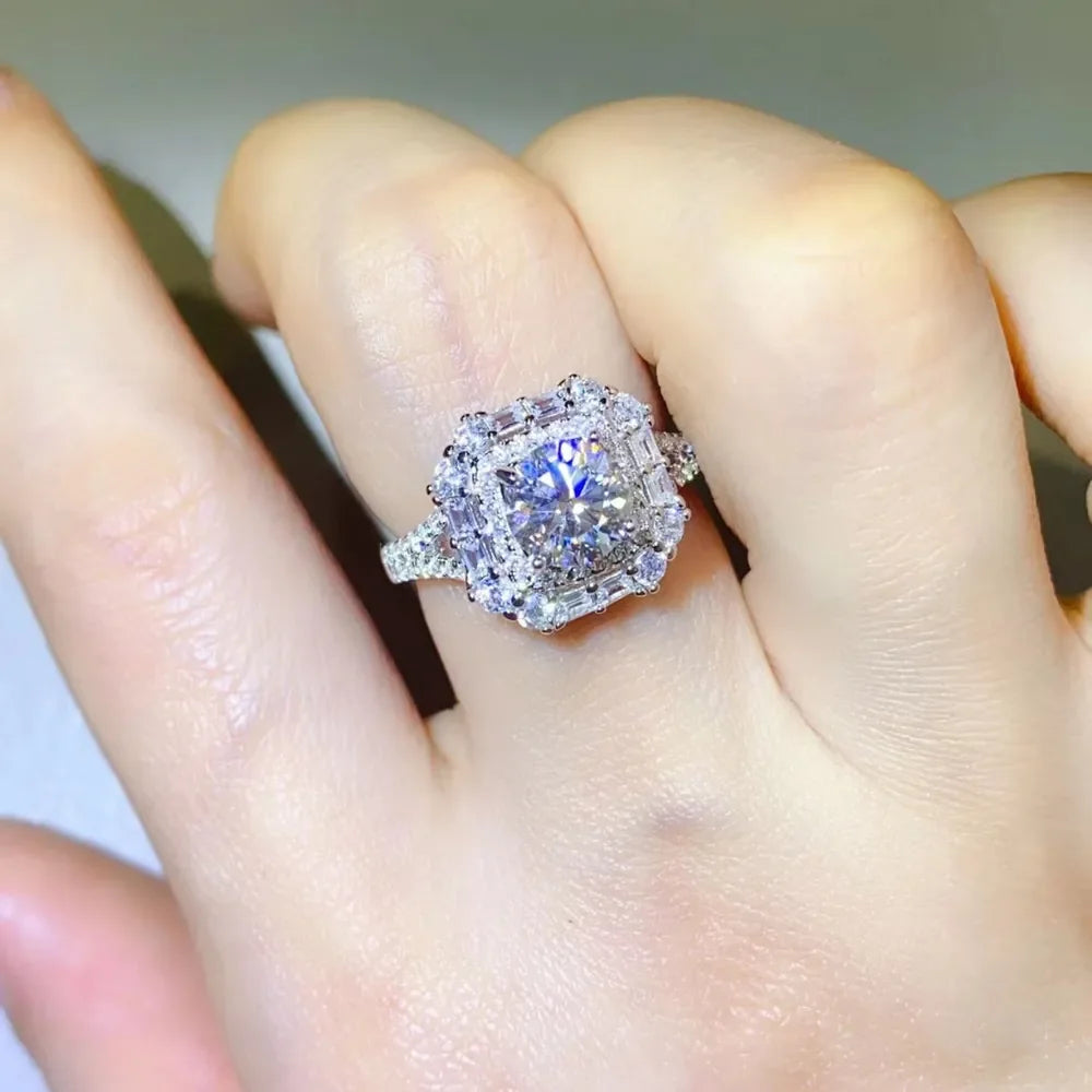 1 Carat Moissanite 925 Sterling Silver Ring - VAleG