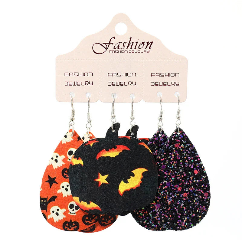 Teardrop Shape Halloween Theme Dangle Earrings - VAleG