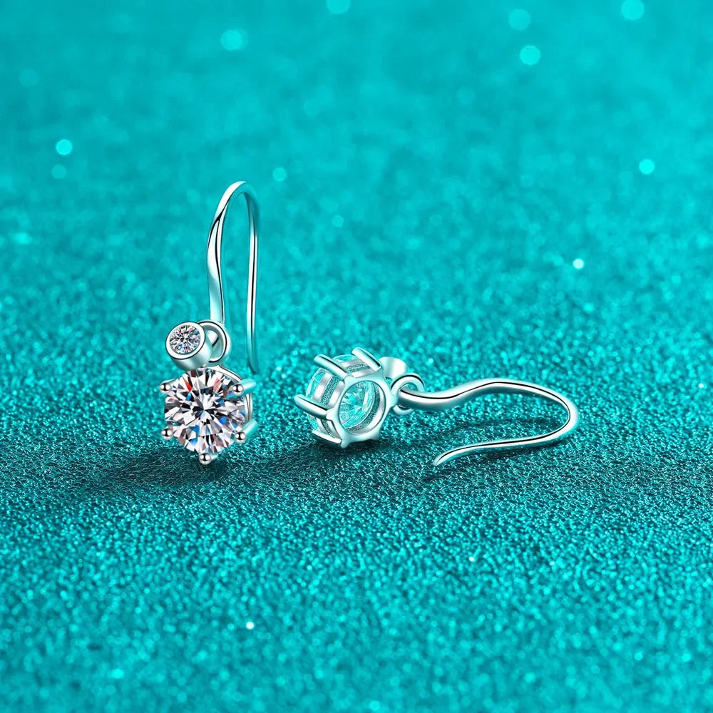 2 Carat Moissanite 925 Sterling Silver Earrings - VAleG