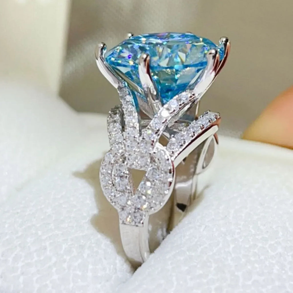 10 Carat Moissanite 925 Sterling Silver Ring - VAleG