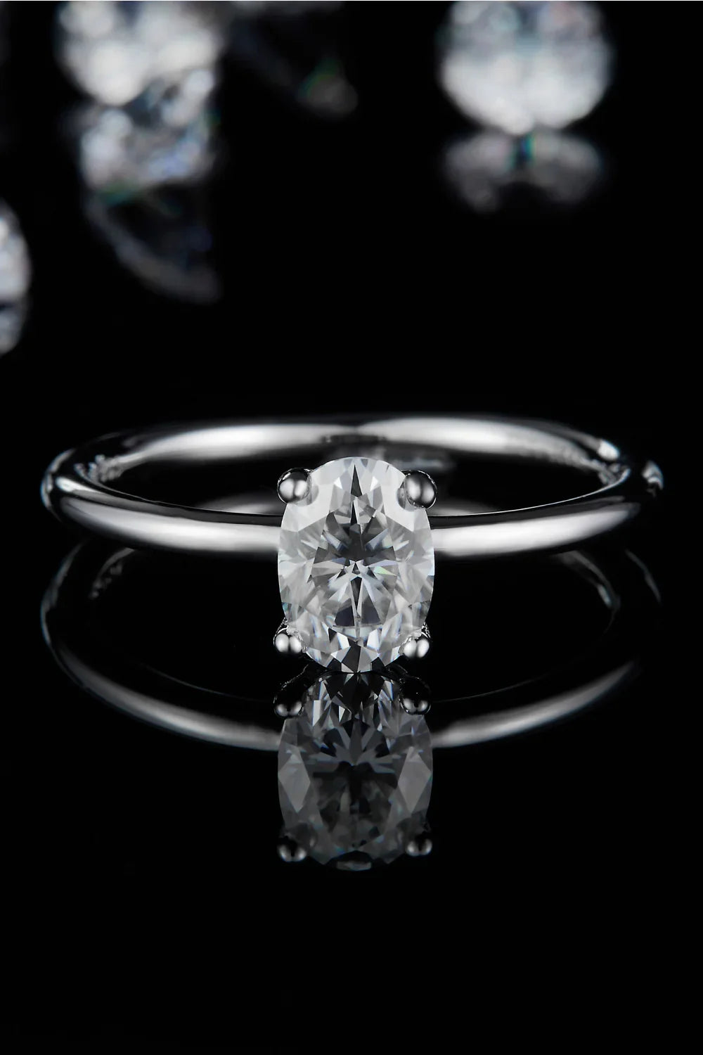 1 Carat Moissanite 925 Sterling Silver Solitaire Ring - VAleG