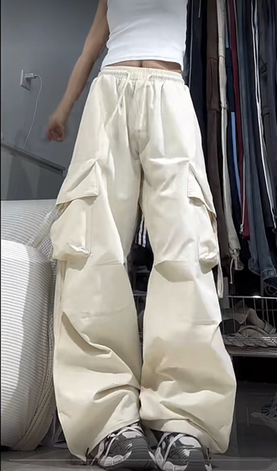 Pantaloni casual a gamba larga