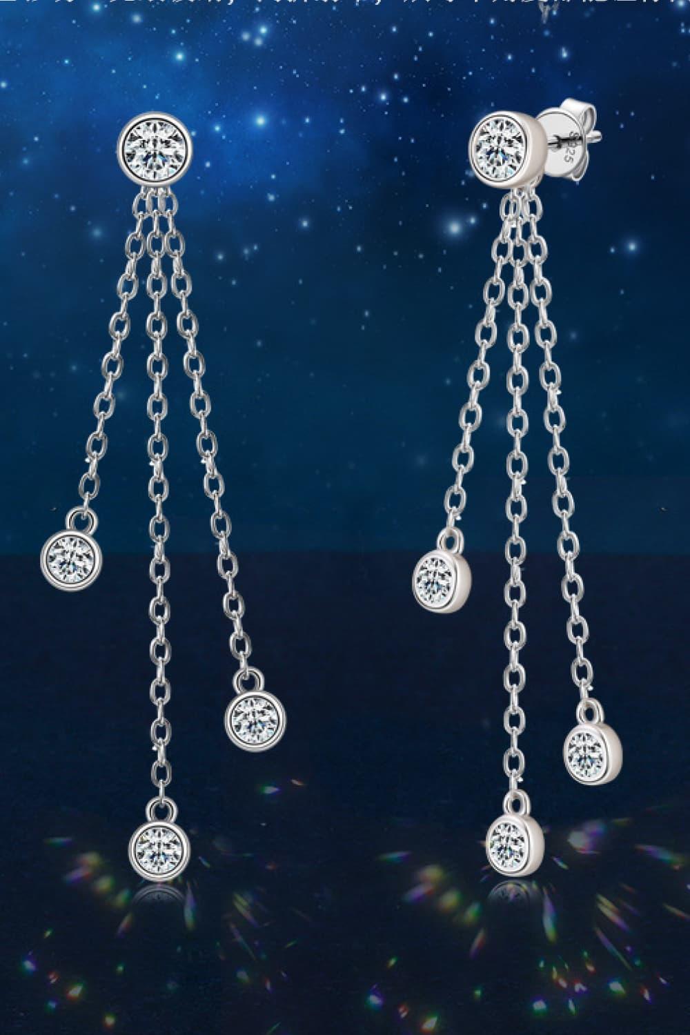 1.2 Carat Moissanite Layered Chain Earrings - VAleG