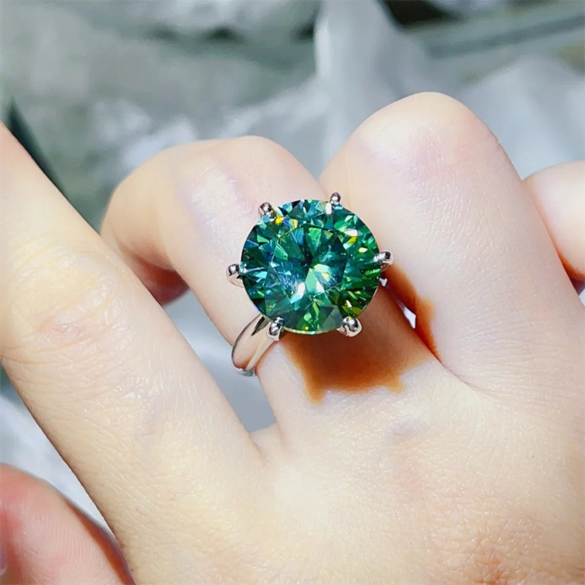 10 Carat Moissanite 925 Sterling Silver Ring - VAleG