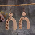 Geometric Shape Wooden Earrings - VAleG