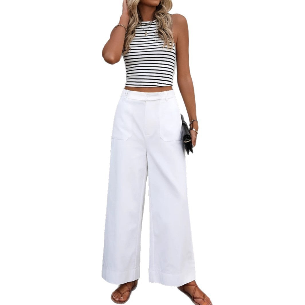Pantaloni larghi a vita alta  da donna