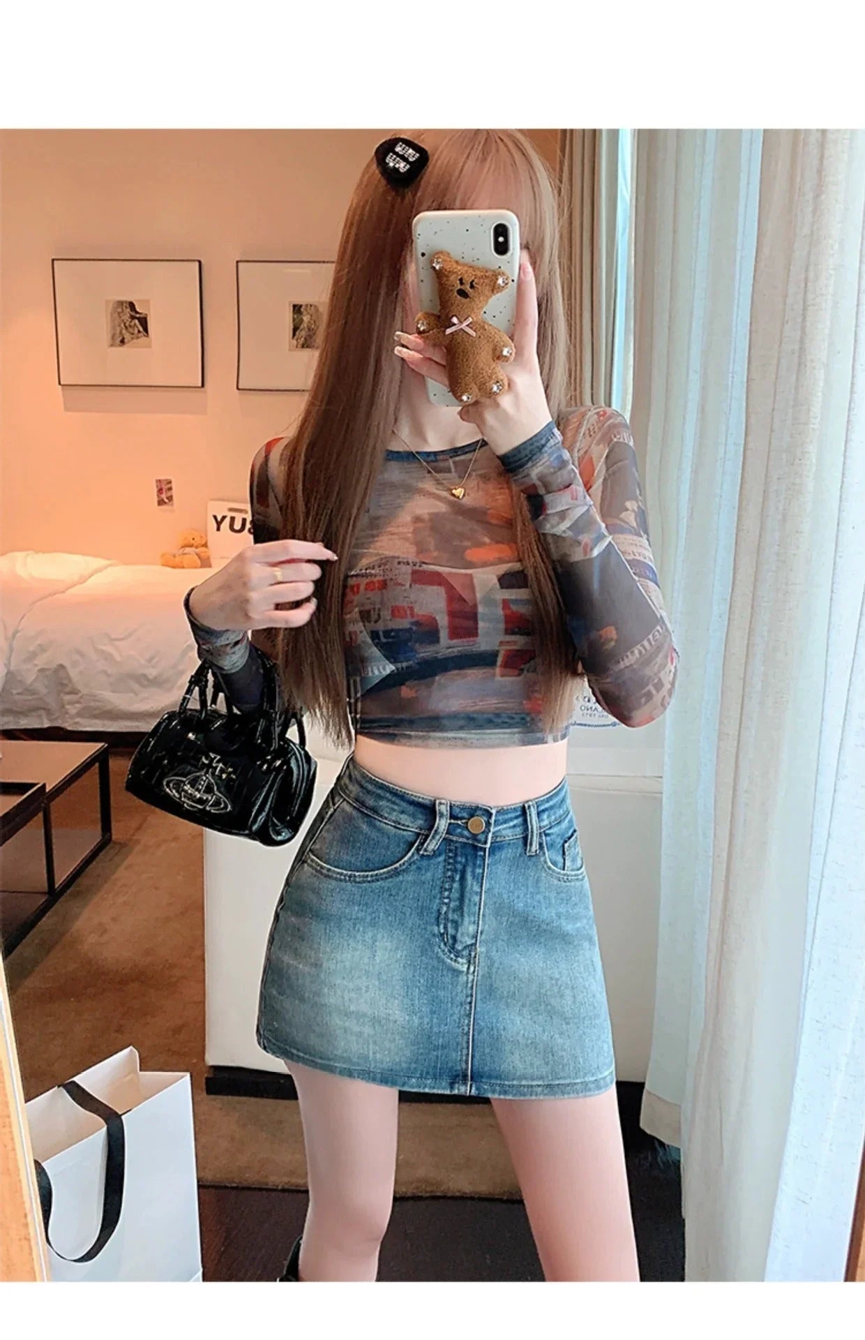 Retro Denim High Waist Hip Skirt - VAleG