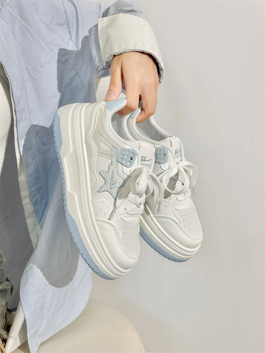 XINGX Platform White Shoes Women's Board Shoes - VAleG