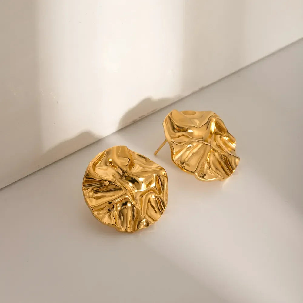 18K Gold-Plated Stud Earrings - VAleG