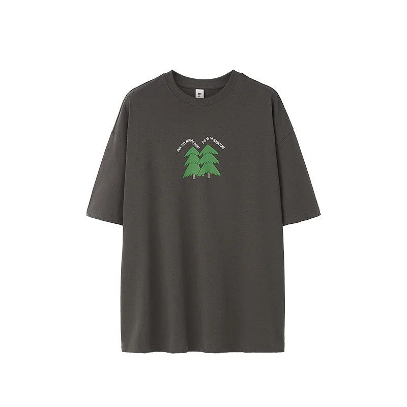 Pine Puff Print T-shirt Casual Pure Cotton - VAleG