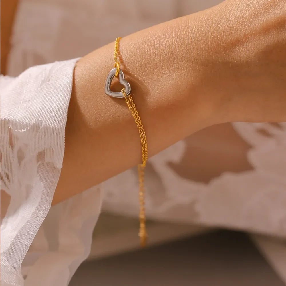 18K Gold-Plated Heart Bracelet - VAleG
