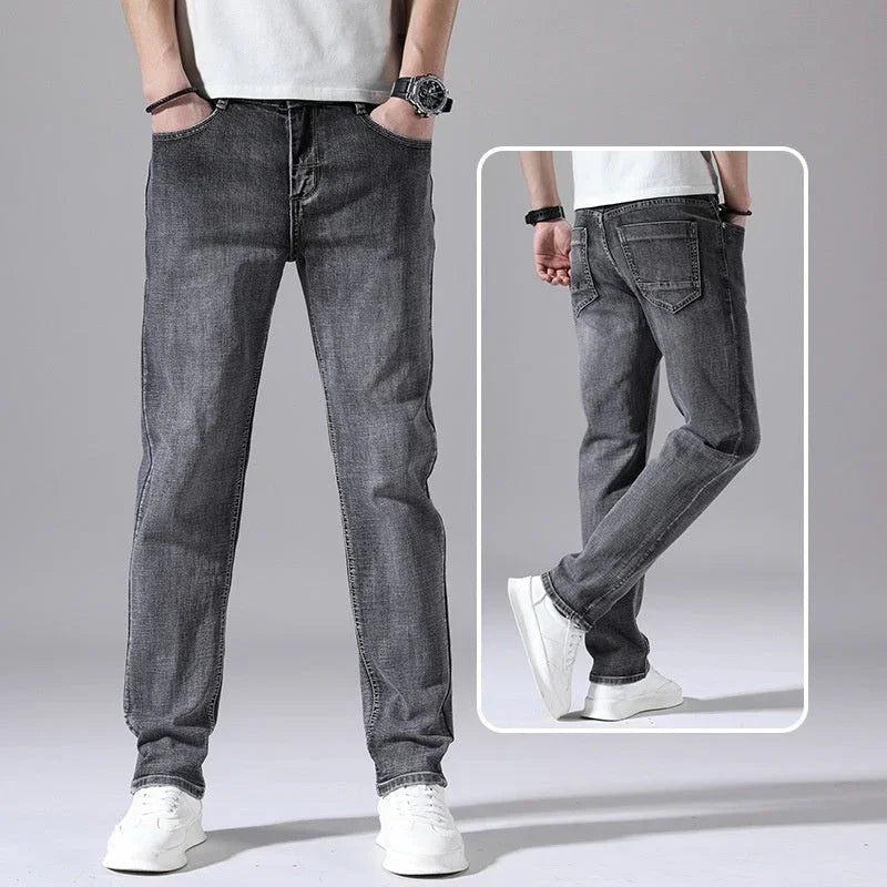 Retro Thin Jeans Straight Loose Casual Trousers Men - VAleG