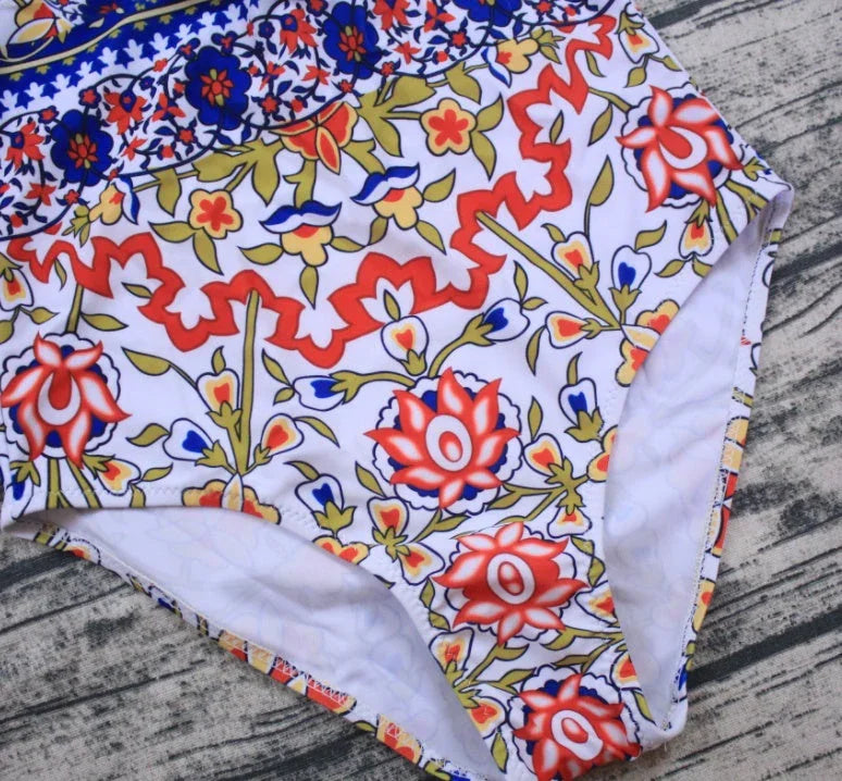 Printed lace-up swimsuit - VAleG