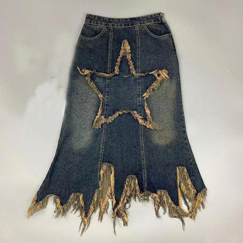 Women's American-style Retro High Waist Irregular Skirt - VAleG