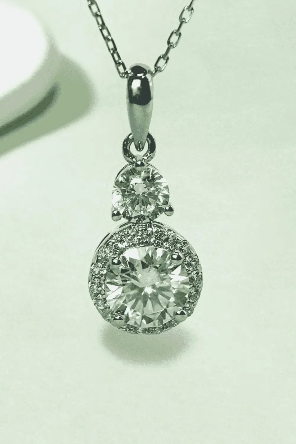 1 Carat Moissanite 925 Sterling Silver Pendant Necklace - VAleG