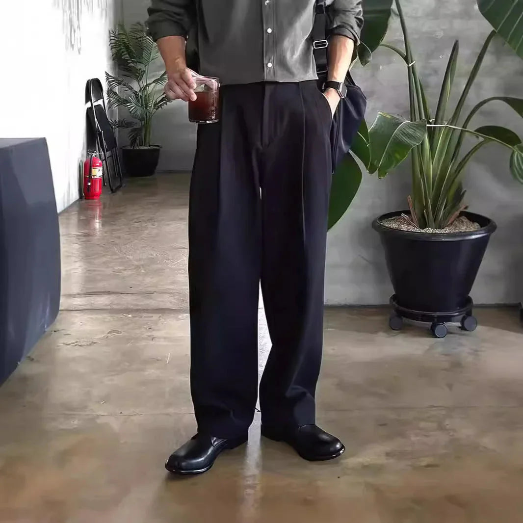 Men's Casual All-matching Wide Leg Suit Pants - VAleG