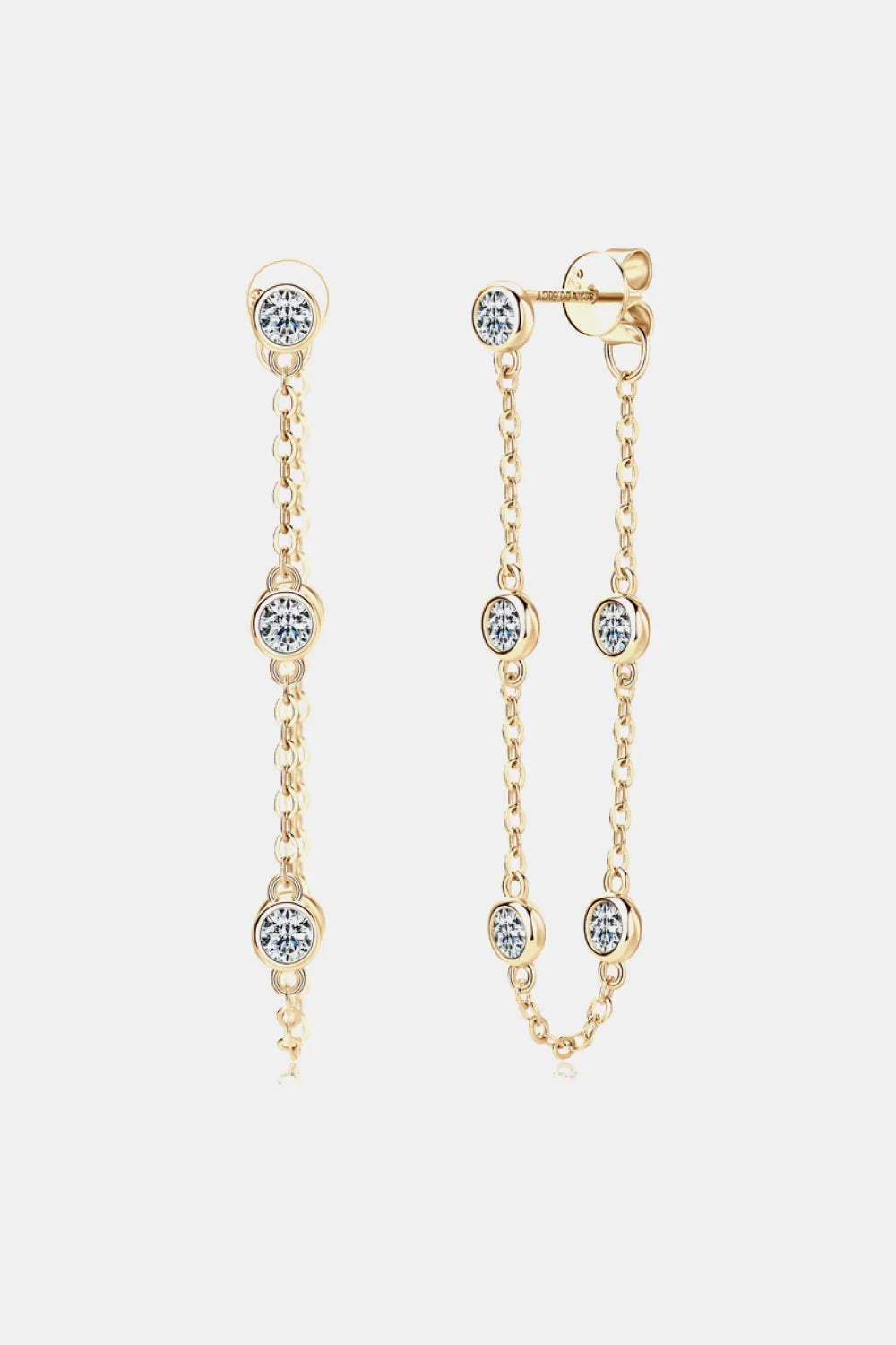 1 Carat Moissanite 925 Sterling Silver Chain Earrings - VAleG