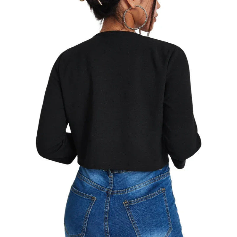 Solid Color Slit Bomber Jacket - VAleG