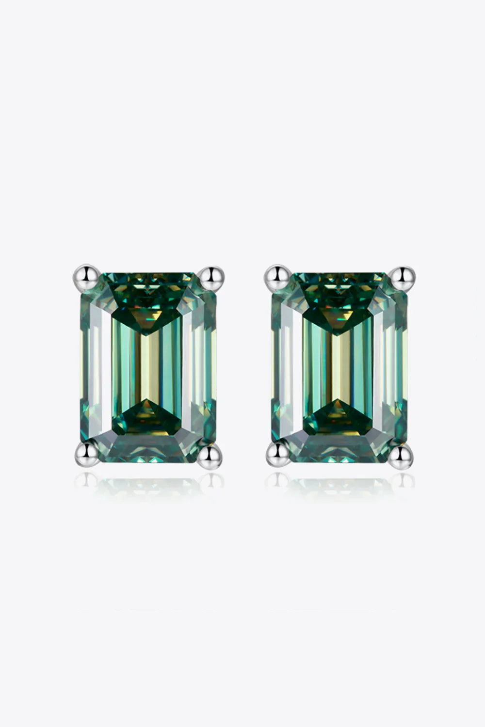 2 Carat Moissanite Stud Earrings in Green - VAleG